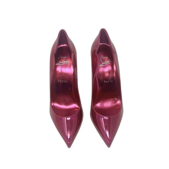 Christian Louboutin Hot Chick Patent Leather Pumps Pink Fuchsia Heels 100mm - Picture 4 of 9